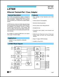 datasheet for LXT906PC by Level One Communications