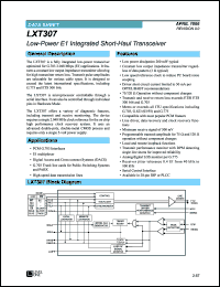 datasheet for LXT307PE by Level One Communications