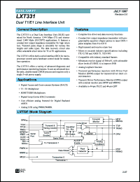 datasheet for LXT331T1 by Level One Communications
