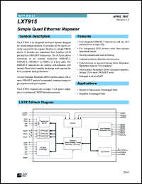 datasheet for LXT915QC by Level One Communications
