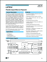datasheet for LXT914PE by Level One Communications