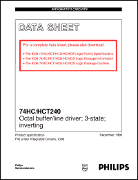 datasheet for 74HCT240N by Philips Semiconductors