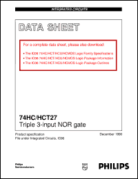 datasheet for 74HC27NB by Philips Semiconductors