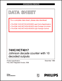 datasheet for 74HC4017U by Philips Semiconductors