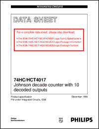 datasheet for 74HCT4017U by Philips Semiconductors