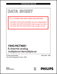 datasheet for 74HCT4051N by Philips Semiconductors