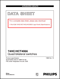 datasheet for 74HC4066PW by Philips Semiconductors