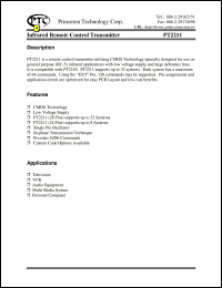 datasheet for PT2211 by Princeton Technology Corp.