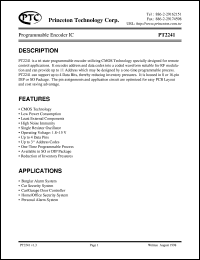 datasheet for PT2241-S by Princeton Technology Corp.