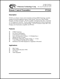 datasheet for PT2243 by Princeton Technology Corp.