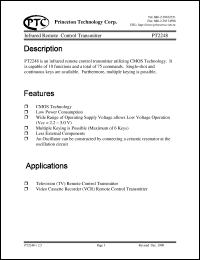 datasheet for PT2248-S by Princeton Technology Corp.