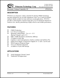 datasheet for PT2253A by Princeton Technology Corp.