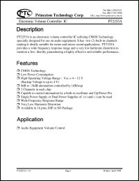 datasheet for PT2255A-SN by Princeton Technology Corp.