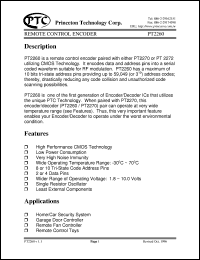 datasheet for PT2260-R4 by Princeton Technology Corp.