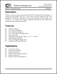 datasheet for PT2262 by Princeton Technology Corp.