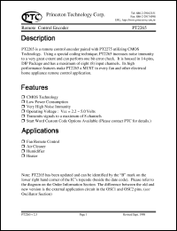 datasheet for PT2265 by Princeton Technology Corp.