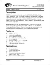 datasheet for PT2270 by Princeton Technology Corp.