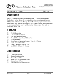 datasheet for PT2271A by Princeton Technology Corp.