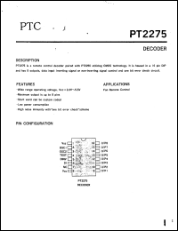 datasheet for PT2275 by Princeton Technology Corp.