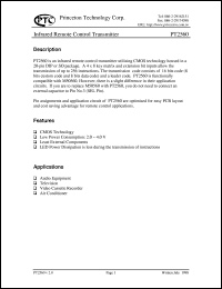 datasheet for PT2560-001 by Princeton Technology Corp.