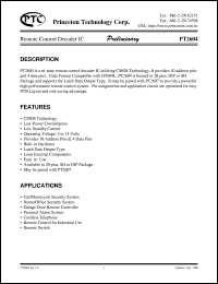 datasheet for PT2604 by Princeton Technology Corp.