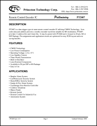 datasheet for PT2607 by Princeton Technology Corp.