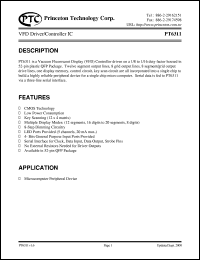 datasheet for PT6311 by Princeton Technology Corp.