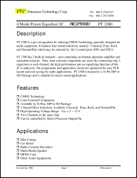 datasheet for PT2380 by Princeton Technology Corp.