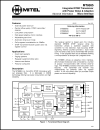 datasheet for MT8885AE by 