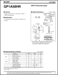 datasheet for GP1A58HR by Sharp