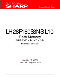 datasheet for LH28F160S3NS-L10 by Sharp