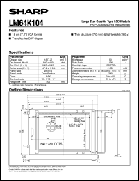 datasheet for LM64K104 by Sharp