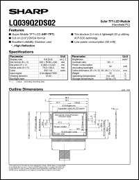datasheet for LQ039Q2DS02 by Sharp