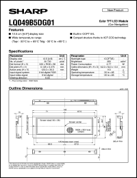 datasheet for LQ049B5DG01 by Sharp