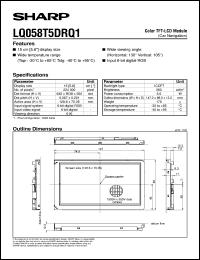 datasheet for LQ058T5DRQ1 by Sharp