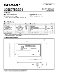 datasheet for LQ080T5GG01 by Sharp