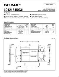 datasheet for LQ121S1DG31 by Sharp