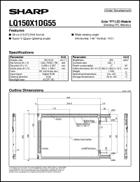 datasheet for LQ150X1DG55 by Sharp