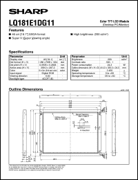 datasheet for LQ181E1DG11 by Sharp