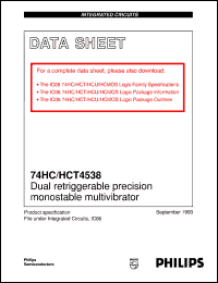 datasheet for 74HC4538U by Philips Semiconductors