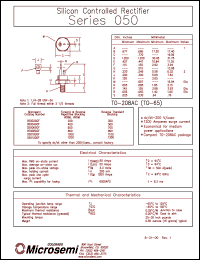 datasheet for 05012GOF by Microsemi Corporation