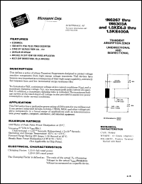 datasheet for 1N6267A by Microsemi Corporation