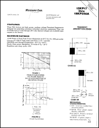datasheet for 15KP160A by Microsemi Corporation