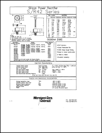datasheet for 1N1400 by Microsemi Corporation
