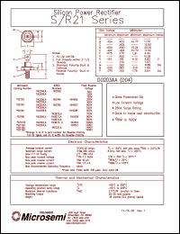 datasheet for 1N2250 by Microsemi Corporation