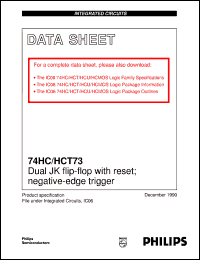 datasheet for 74HCT73DB by Philips Semiconductors