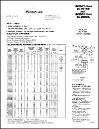 datasheet for 1N2970B by Microsemi Corporation