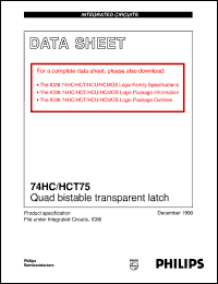 datasheet for 74HC75U by Philips Semiconductors