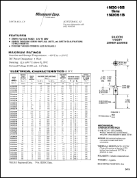 datasheet for 1N3016A by Microsemi Corporation