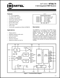 datasheet for MT88L70AN by 